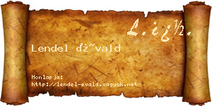 Lendel Évald névjegykártya